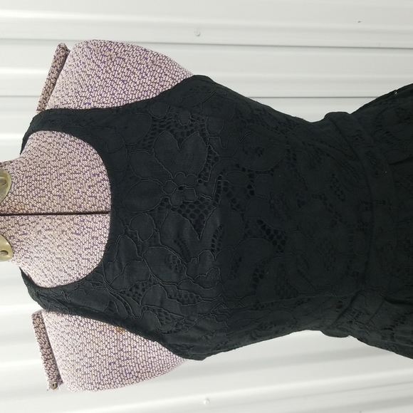 Lulus Black Lace Floral Razor back size cutout Dress - Picture 3 of 8